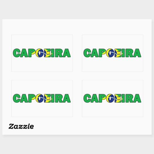 Capoeira Rechthoekige Sticker (Vel)