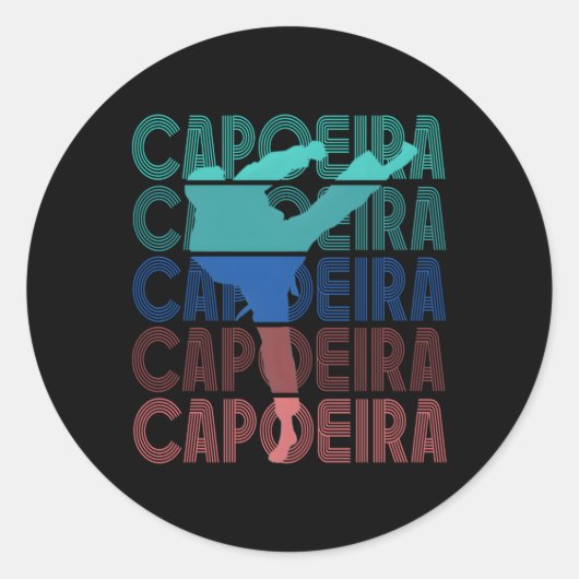 Capoeira Training Hobby Braziliaanse Mail Ronde Sticker (Voorkant)