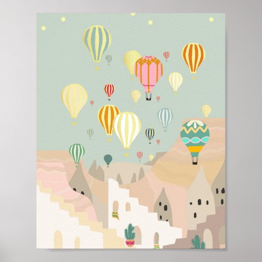 Cappadocia Day Art | Luchtballon Turkije Poster (Voorkant)