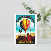 Cappadocia, luchtballonnen, panorama, Turkije Briefkaart (Staand voorkant)