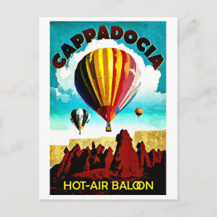 Cappadocia, luchtballonnen, panorama, Turkije Briefkaart
