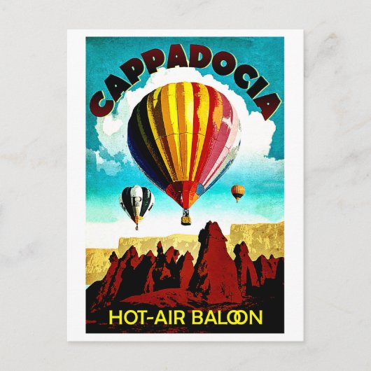 Cappadocia, luchtballonnen, panorama, Turkije Briefkaart (Voorkant)
