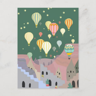 Cappadocia Night Art   Luchtballon Turkije Briefkaart