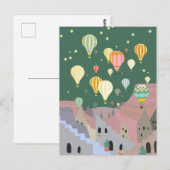 Cappadocia Night Art | Luchtballon Turkije Briefkaart (Voorkant / Achterkant)
