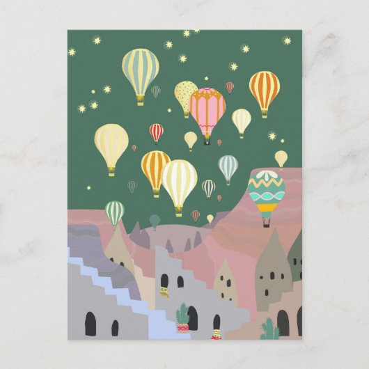 Cappadocia Night Art | Luchtballon Turkije Briefkaart (Voorkant)