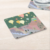 Cappadocia Night Art | Luchtballon Turkije Kartonnen Onderzetters (Schuin)