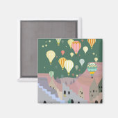 Cappadocia Night Art | Luchtballon Turkije Magneet (Voorkant / Achterkant)