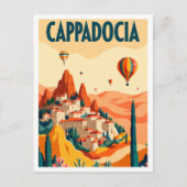 Cappadocia Turkey Art vintage Travel Briefkaart (Voorkant)