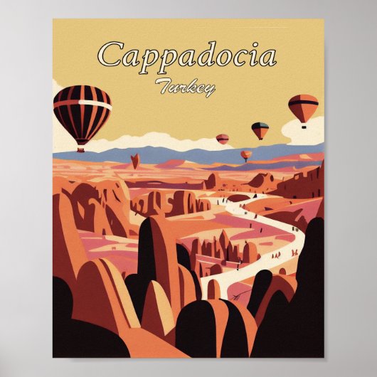 Cappadocia Turkey Minimalistisch Art Poster (Voorkant)