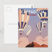 Cappadocia Turkey Retro Travel Art  Briefkaart (Voorkant / Achterkant)