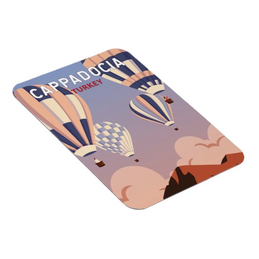 Cappadocia Turkey Retro Travel Art  Magneet (Rechterzijde)