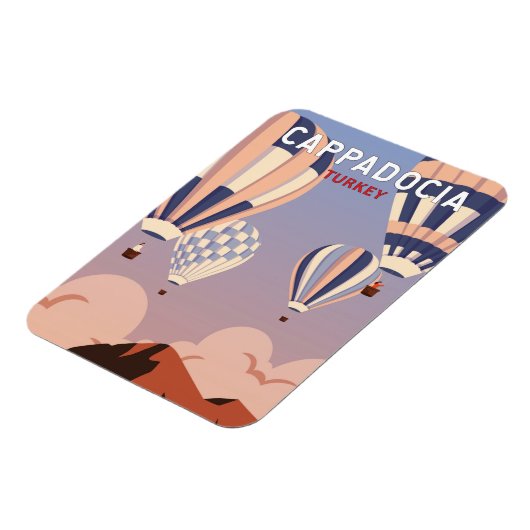Cappadocia Turkey Retro Travel Art  Magneet (Linkerzijde)