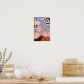 Cappadocia Turkey Retro Travel Art Poster (Keuken)