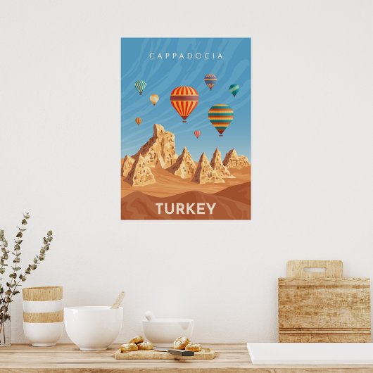 Cappadocia Turkey Travel Poster (Keuken)