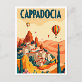 Cappadocia Turkije Kunst vintage Reizen Briefkaart