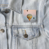 Cappadocië-ballonvlucht Vierkante Button 5,1 Cm (In situ)