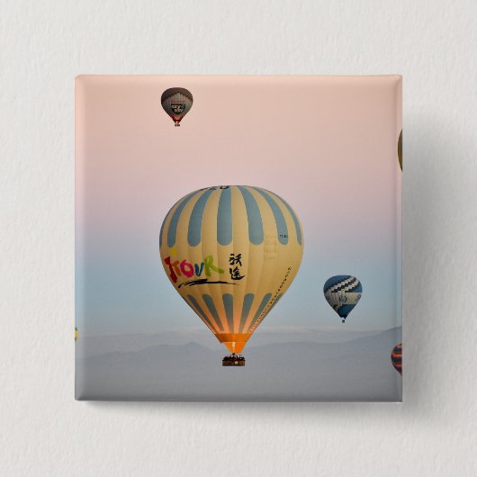 Cappadocië-ballonvlucht Vierkante Button 5,1 Cm (Voorkant)