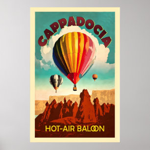 Cappadocië Heet Lucht Ballon Turkije Azië Wereld Poster