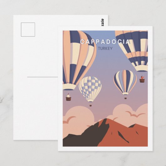 Cappadocië Turkije Beroemde Reisplaats Illustratie Briefkaart (Voorkant / Achterkant)