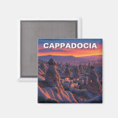 Cappadocië Turkije Hete Luchtballonnen zonsonderga Magneet (Voorkant / Achterkant)