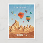 Cappadocië Turkije Kunst Vintage Reizen Illustrati Briefkaart (Voorkant)
