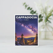 Cappadocië Turkije Nacht Melkweg Briefkaart (Staand voorkant)