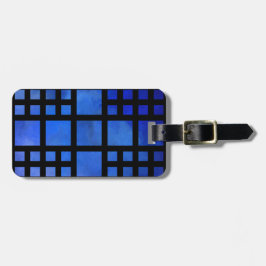 Cappanella V1 - blauwe vierkantjes Bagagelabel