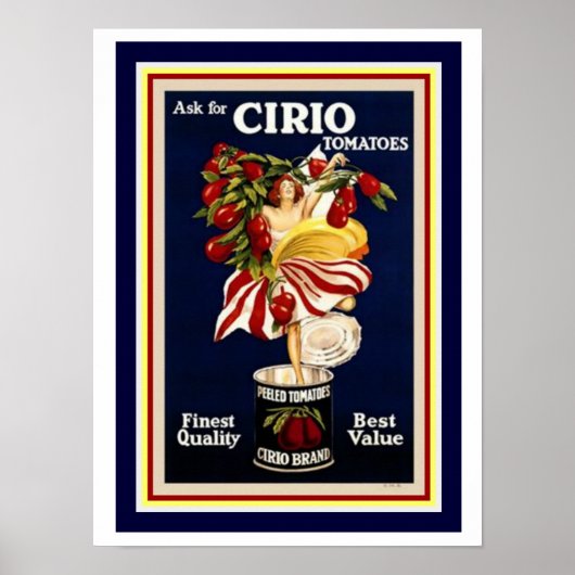Cappiello Ad Poster-Cirio Tomaten 12 x 16 Poster (Voorkant)