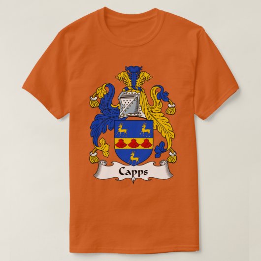 Capps Coat of Arms Family Crest  T-shirt (Design voorkant)