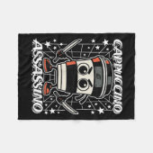 Cappuccino-Assassino Italiaans-Brainrot Koffie Ass Fleece Deken (Voorkant (Horizontaal))