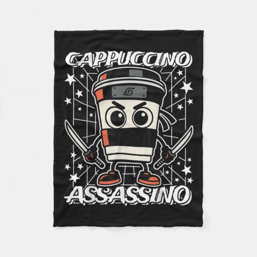 Cappuccino-Assassino Italiaans-Brainrot Koffie Ass Fleece Deken (Voorkant)