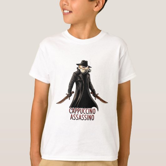 Cappuccino Assassino T-shirt | Dark Humor Italiaan (Voorkant)