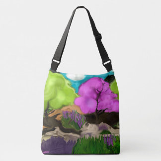 Cappuccino Bomen Abstracte Kunst Crossbody Tas