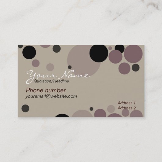 Cappuccino-cirkels met Logo Visitekaartje (Voorkant)