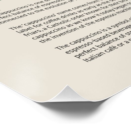 Cappuccino Coffee Cup Poster (Hoek)