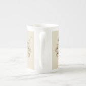 Cappuccino Coffee Heart Leaf Swirl Star Cookie Porselein Kop (Achterkant)