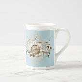 Cappuccino Coffee Heart Leaf Swirl Star Cookie Porselein Kop (Rechts)