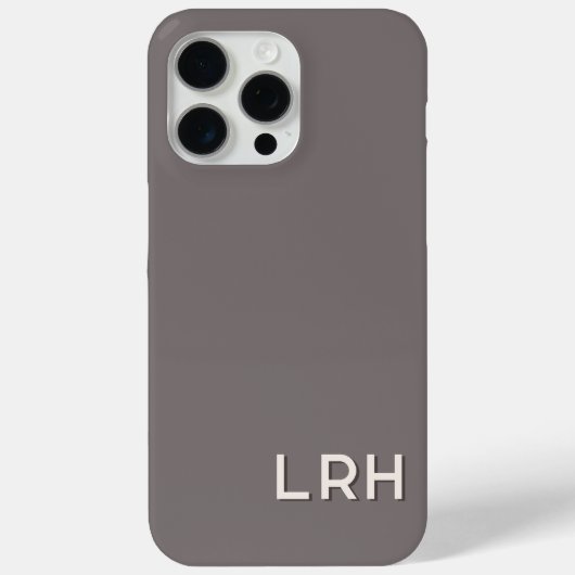 Cappuccino Cream Minimalistische Monogram Hoes (Achterkant)
