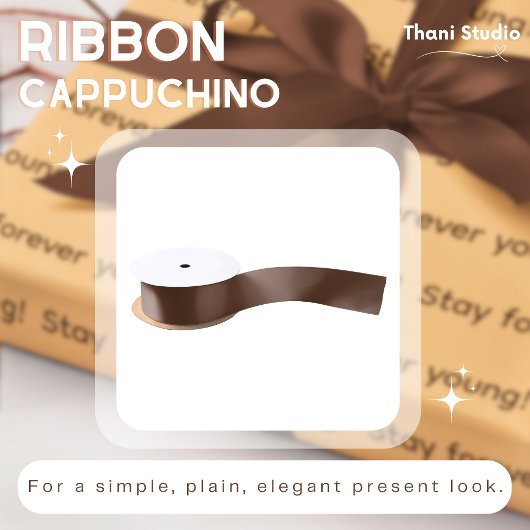 Cappuccino Eenvoudig Gewoon Modern Elegant Cadeau Satijnen Lint