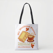 Cappuccino en boek tote bag (Voorkant)