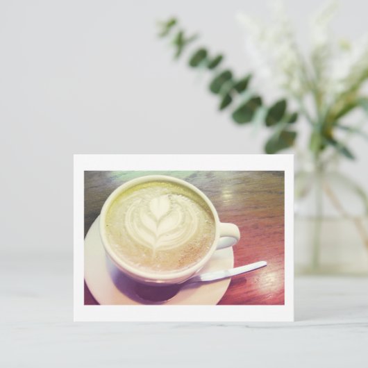 cappuccino-hart briefkaart (Staand voorkant)