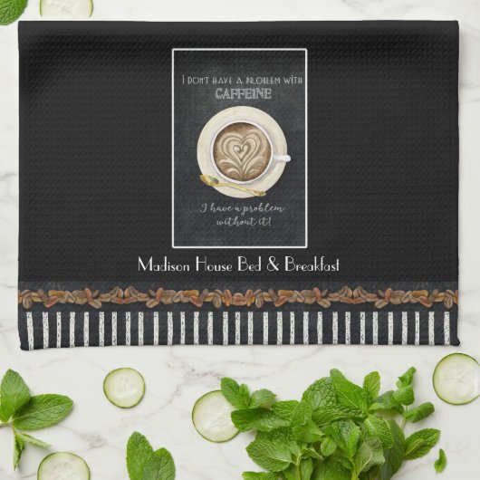 Cappuccino Heart Art Caffeine Coffee Bed Breakfast Theedoek (Gevouwen)