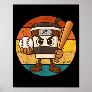Cappuccino Ino Baseball Schattige Italiaans Brainr Poster