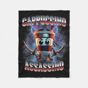 Cappuccino Ino Brainrot Italiaanse meme Fleece Deken