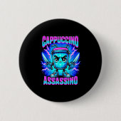 Cappuccino Ino Brainrot Italian Meme  Ronde Button 5,7 Cm (Voorkant)