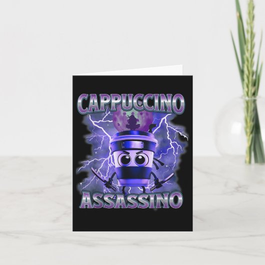 Cappuccino Ino Coffee Lovers Italian Brainrot Meme Kaart (Voorkant)