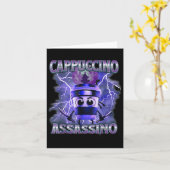 Cappuccino Ino Coffee Lovers Italian Brainrot Meme Kaart (Gele Bloem)