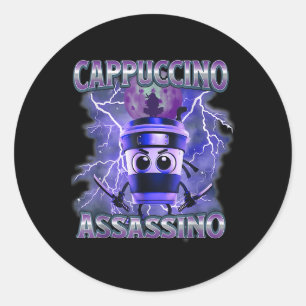 Cappuccino Ino Coffee Lovers Italian Brainrot Meme Ronde Sticker