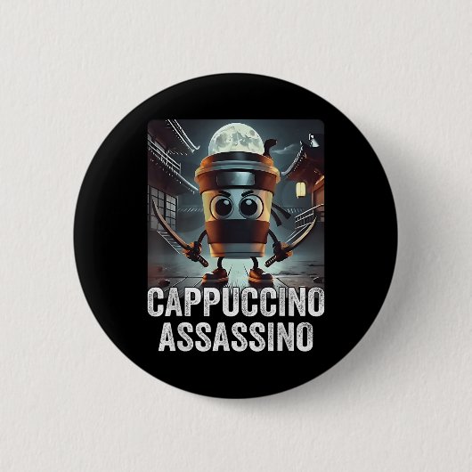 Cappuccino Ino, Italiaanse brainrot meme, espresso Ronde Button 5,7 Cm (Voorkant)