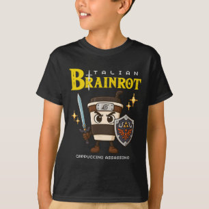 Cappuccino Ino Italiaanse Brainrot Retro Gamer Kun T-shirt